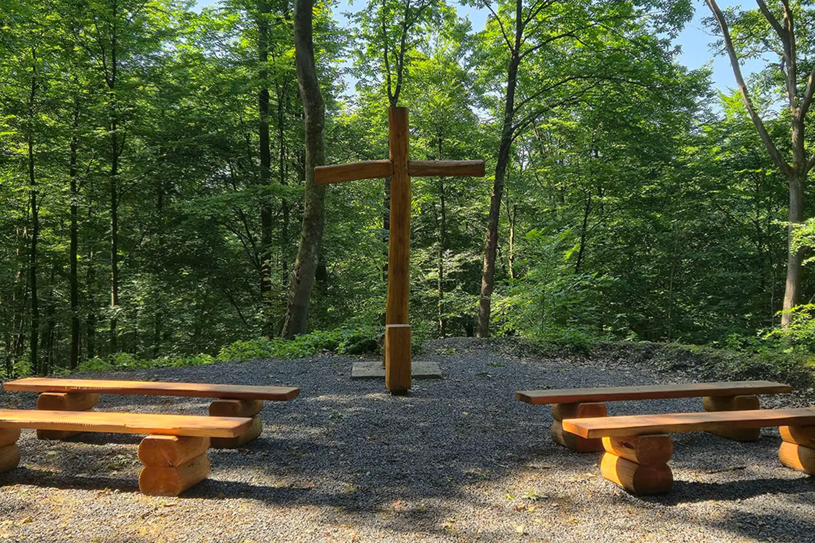 Andachtplatz des Begräbniswalds Ehringhausen in Remscheid.